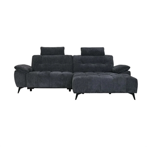 Colorado chaiselong sofa - Recliner i sæde - Antracit stof - Mål: L156 x B268 x H107 cm